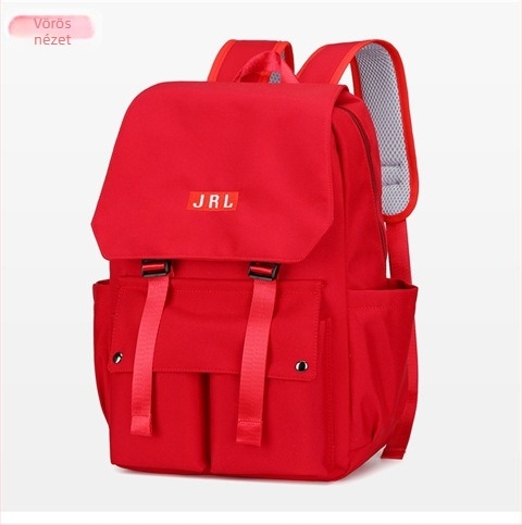 Japán stílusú flip fedeles hátizsák, nagy kapacitású 20–35 L, nylon anyag, ívelt vállpántok, mintázat betű