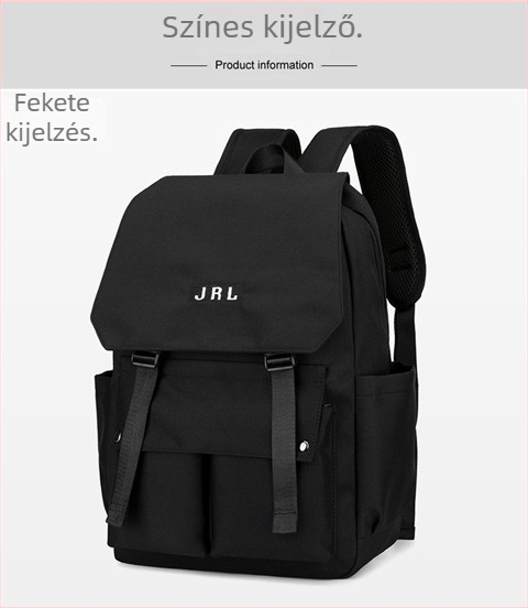 Japán stílusú flip fedeles hátizsák, nagy kapacitású 20–35 L, nylon anyag, ívelt vállpántok, mintázat betű