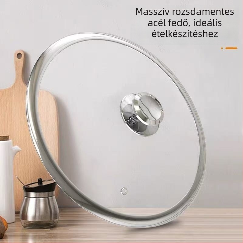 Titán serpenyő – bevonat nélküli, többrétegű alj, üvegfedő, minden égő típushoz alkalmas