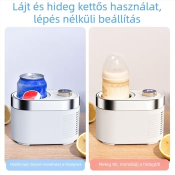 Forró és hideg pohár – mini hordozható, hűtés és melegítés, mechanikus működés, modell 03990, 12W, 5V/3A, tápellátás plug-in