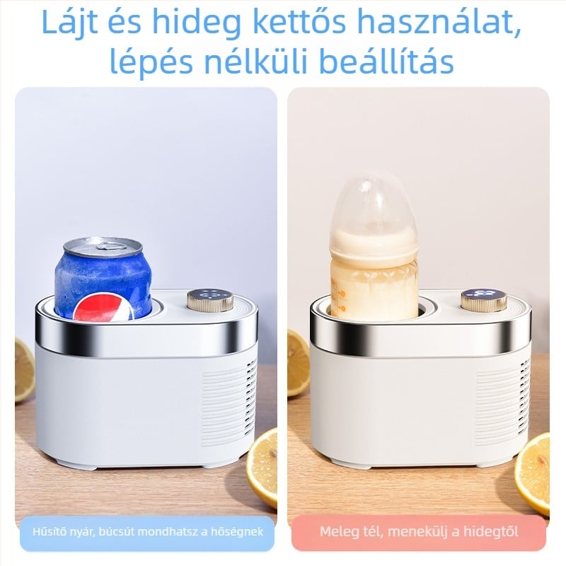 Forró és hideg pohár – mini hordozható, hűtés és melegítés, mechanikus működés, modell 03990, 12W, 5V/3A, tápellátás plug-in