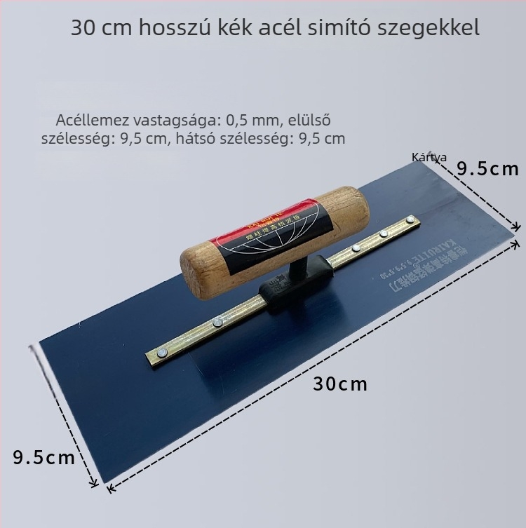 Gletkés vastagított acél pengével falak glettelésére és javítására