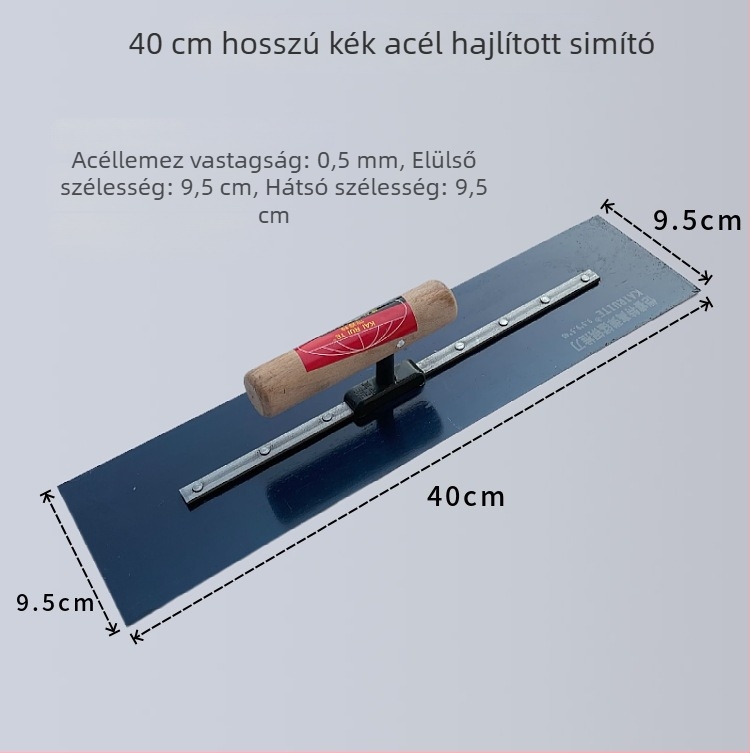 Gletkés vastagított acél pengével falak glettelésére és javítására