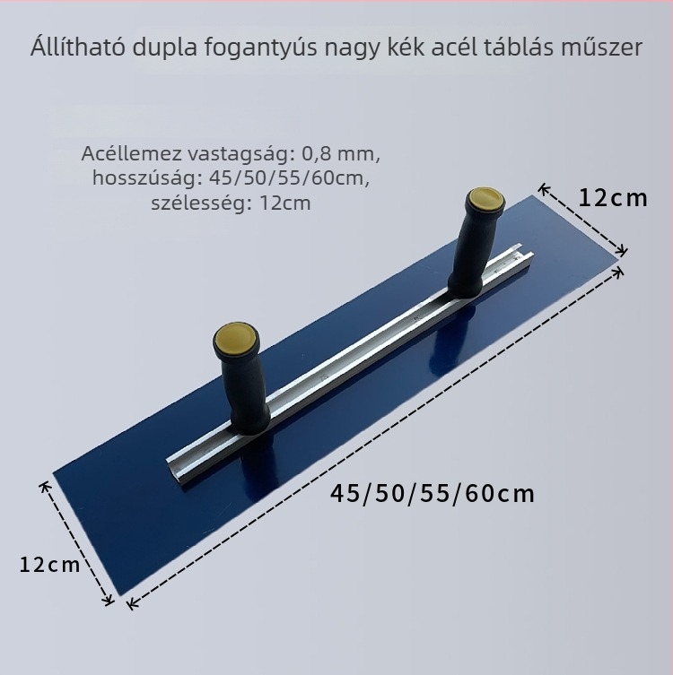 Gletkés vastagított acél pengével falak glettelésére és javítására