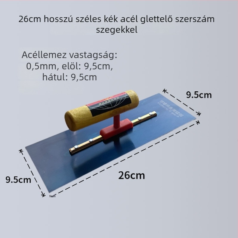 Gletkés vastagított acél pengével falak glettelésére és javítására