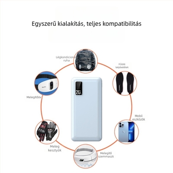 Külső akkumulátor 20000mAh, modell U68, QC 2.0, bemenet 5/12V, kimenet 10W