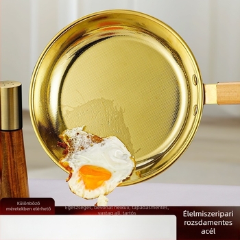 Rozsdamentes acélból készült tapadásmentes serpenyő, gáztűzhelyhez és indukciós főzőlaphoz kompatibilis, 3 cm mély.