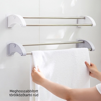Kétpólusos törölközőtartó 304 rozsdamentes acélból, fúrás nélküli szerelés, modern minimalist stílus