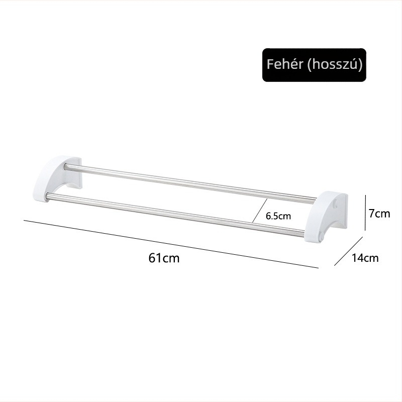 Kétpólusos törölközőtartó 304 rozsdamentes acélból, fúrás nélküli szerelés, modern minimalist stílus