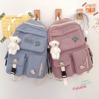 Uniszex iskolai hátizsák Koreai stílusban, Harajuku ihletésű, nagy kapacitású, 36–55L, nylon, lélegző, légpárnás vállpántok