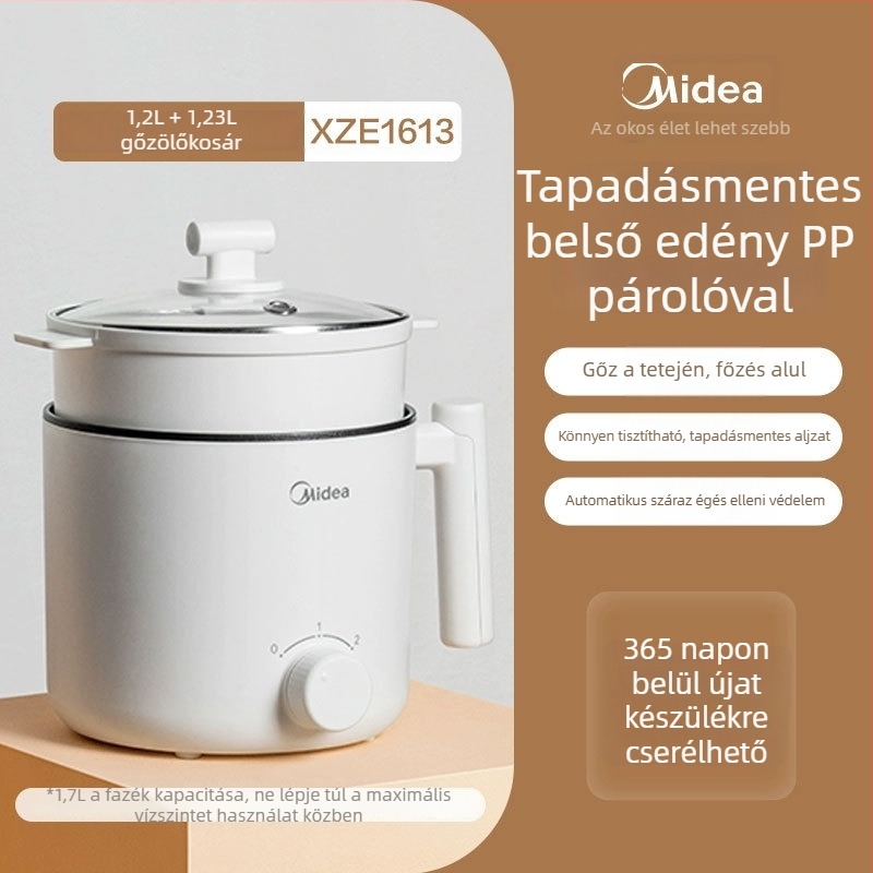 Elektromos főzőedény grill és shabu-shabu funkciókkal; kapacitás legfeljebb 2 l; belső edény tapadásmentes bevonattal; vezérlés gombos; alkalmas kollégiumhoz
