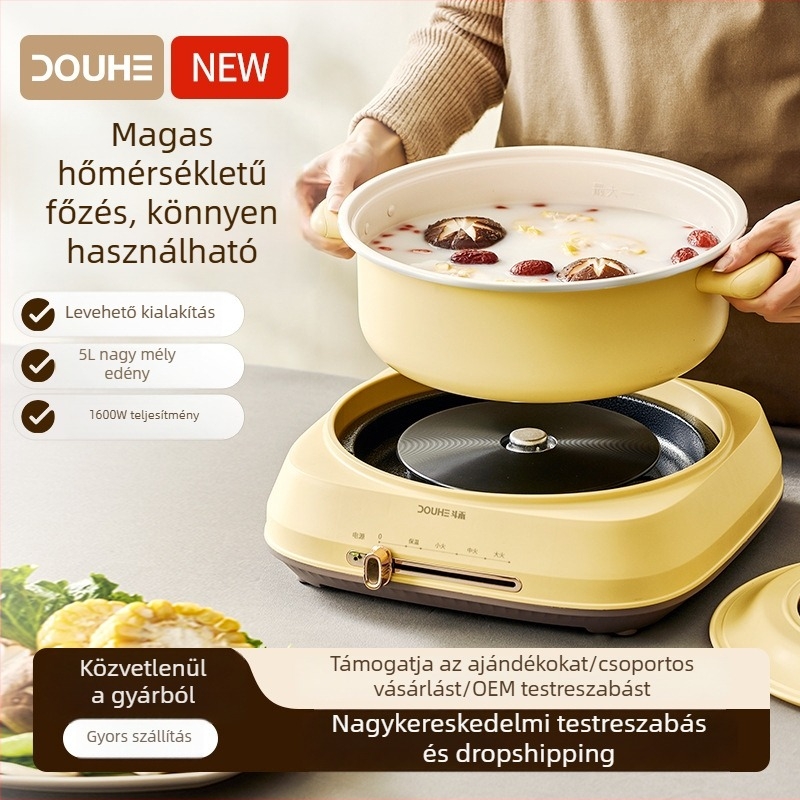 Douhe többfunkciós elektromos forró fazék osztott kialakítással, nagy kapacitású, mindent egyben