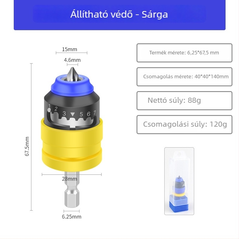 Gipszkartonhoz való bit állítható mélységgel, elektromos csavarlokátor és pneumatikus kuplung, 40Cr acél