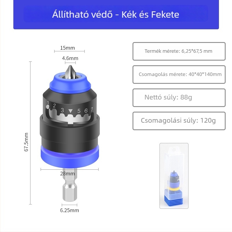 Gipszkartonhoz való bit állítható mélységgel, elektromos csavarlokátor és pneumatikus kuplung, 40Cr acél