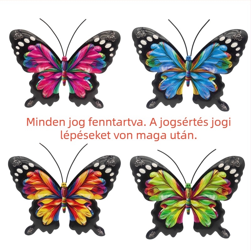 Vasból készült pillangó falidísz a kerthez és a udvarhoz, kerítés dísz, állat téma; Anyag: vas; Kategória: Állatok; Alkalmazás: Általános; Csomagolás: Karton