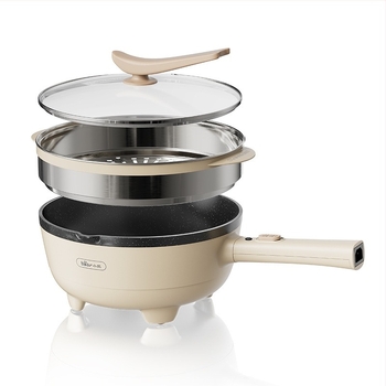 Bear Mindent egyben elektromos wok, kapacitás 4–5 L, 1200–1500 W, tapadásmentes belső edény, hőmérséklet-szabályozás