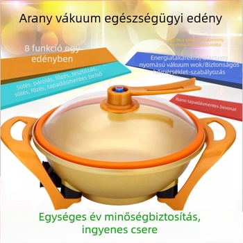 Többcélú elektromos edény koreai stílussal, tapadásmentes felülettel, vákuum fedéllel, 1500W, 220V