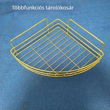 Fúrás nélküli falra szerelhető fürdőszobai polc, többfunkciós szervező és konyhai fűszereknek tárolója, háromszög alakú, rozsdamentes acélból