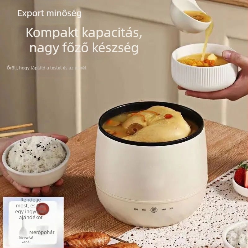 Okos funkciójú elektromos főzőedény, kapacitás legfeljebb 2 L, 4–5 személynek, levehető és mosható belső edény, szigetelt dizájn, tartalmaz 1 belső betét.
