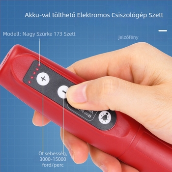 173 Mikro Elektromos Fúró – Jade Csiszolás és Polírozás Minden‑egy‑ben faipar és DIY‑hoz; újratölthető lítium akkumulátor 3,7V; öt sebesség‑szabályozás; 173 tartozék; 0,6 m kábel; nettó tömeg 0,42 kg