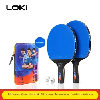 Asztaliteniszütő, 2 darabos készlet, Thor Loki, poplar penge, antiadhéziós gumi, kezdőknek