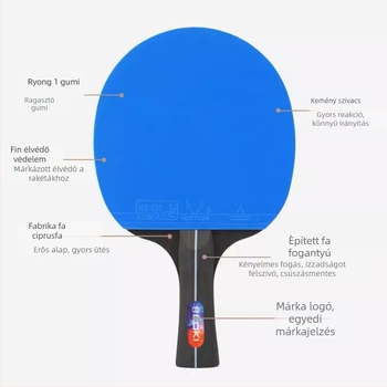 Asztaliteniszütő, 2 darabos készlet, Thor Loki, poplar penge, antiadhéziós gumi, kezdőknek