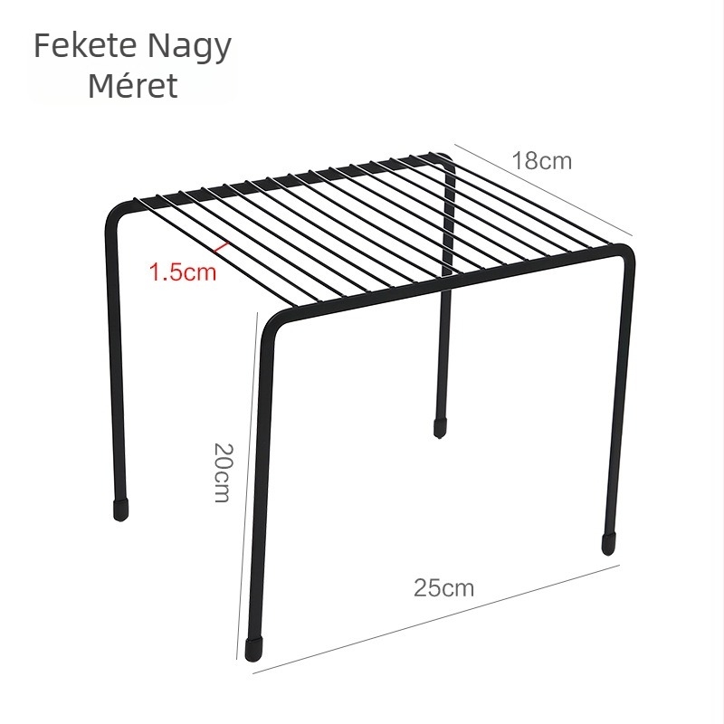 Kétrétegű vasból készült konyhai tárolópolc, falra szerelhető, edények és eszközök leeresztésével, többfunkciós, modern minimalista stílus