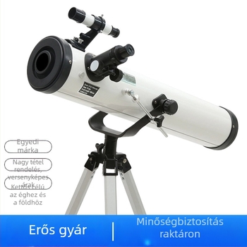 Csillagászati monokuláris távcső, modell 70076, nagyítás 350x, kilépő pupilla 76 mm, látómező 1,3°, kilépő pupilla távolság 700 mm