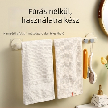 Fali fürdőszobai tárolópolc papucsakasztóval, műanyagból, injekciós formázással, egy rétegű, modern minimál stílusú
