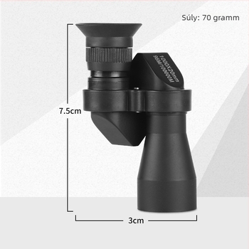 Jobb oldali monokuláris teleszkóp, modell 1000X20, 8x nagyítás, látómező 7°, kilépő pupilla 3,6 mm