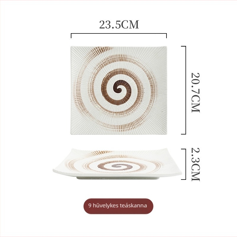 Porcelán négyszögletes tál – mikrózható, könnyű luxus retro stílus, testre szabható