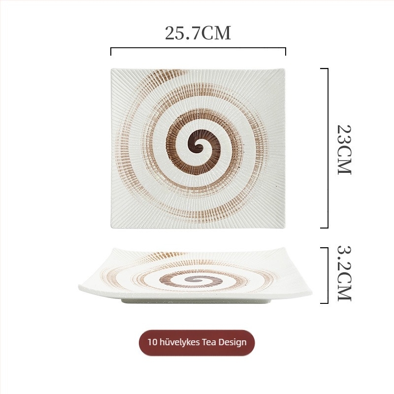Porcelán négyszögletes tál – mikrózható, könnyű luxus retro stílus, testre szabható