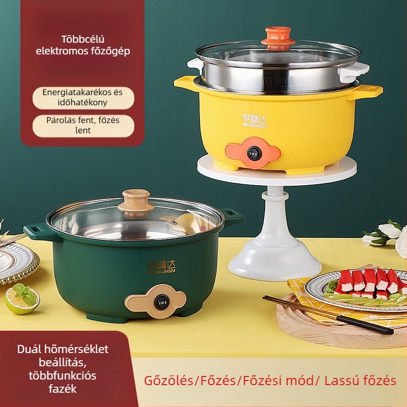 Elektromos hot pot | 800 W | kapacitás 2–3 L | belső tál rozsdamentes acélból | műanyag külső | nyomógombos vezérlés