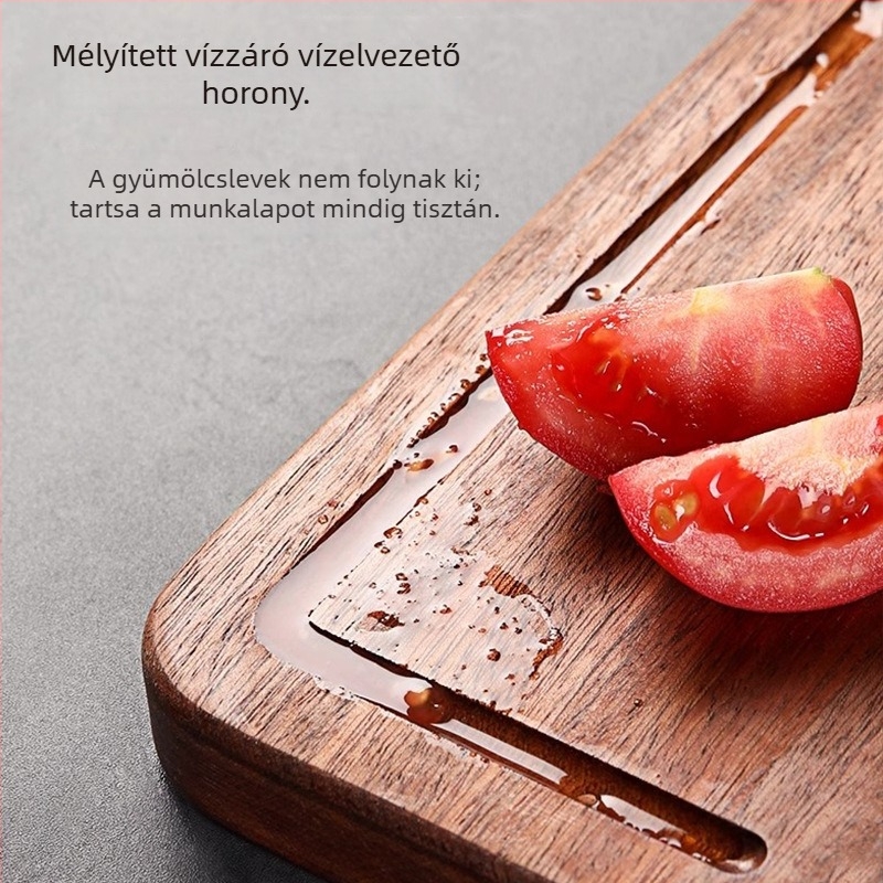 Ébenfából készült tömörfa vágódeszka otthoni használatra, antibakteriális és penészálló, konyhai célokra
