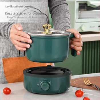 Mini elektromos forrófazék | 800W, 1–2 L kapacitás, Rozsdamentes acél belső edény, 8 cm mélység, Mechanikus vezérlés