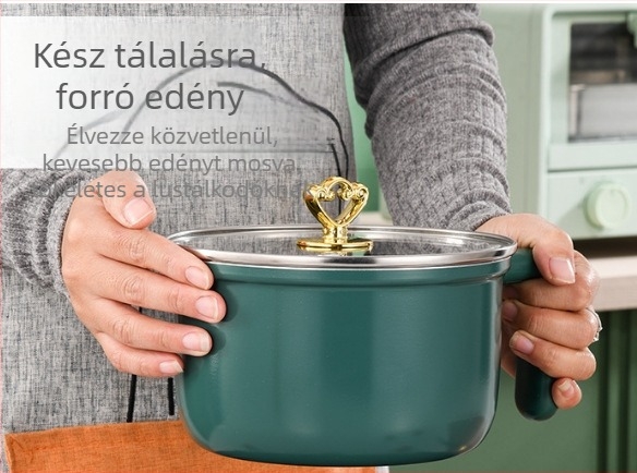 Mini elektromos forrófazék | 800W, 1–2 L kapacitás, Rozsdamentes acél belső edény, 8 cm mélység, Mechanikus vezérlés