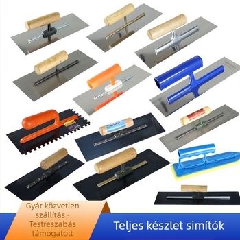 Vakoló- és glettvas penge karbonacél/ kékacél/ rozsdamentes acél, vastagság 0,5–0,6 mm, beltéri díszítéshez, padlókiegyenlítéshez és gletteléshez