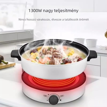 Különválasztott dizájnnal rendelkező elektromos főzőedény, könnyen tisztítható, 4–5 L, 1201–1500 W, fém test, ötvözet belső edény, mechanikus vezérlés hőmérséklet-szabályozással és száraz égés elleni funkcióval