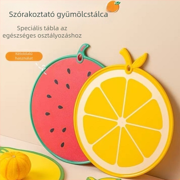 Gyerekeknek készült gyümölcs- és zöldségvágódeszka – műanyag PP, antibakteriális, penészmentes, egyszerű és modern stílus