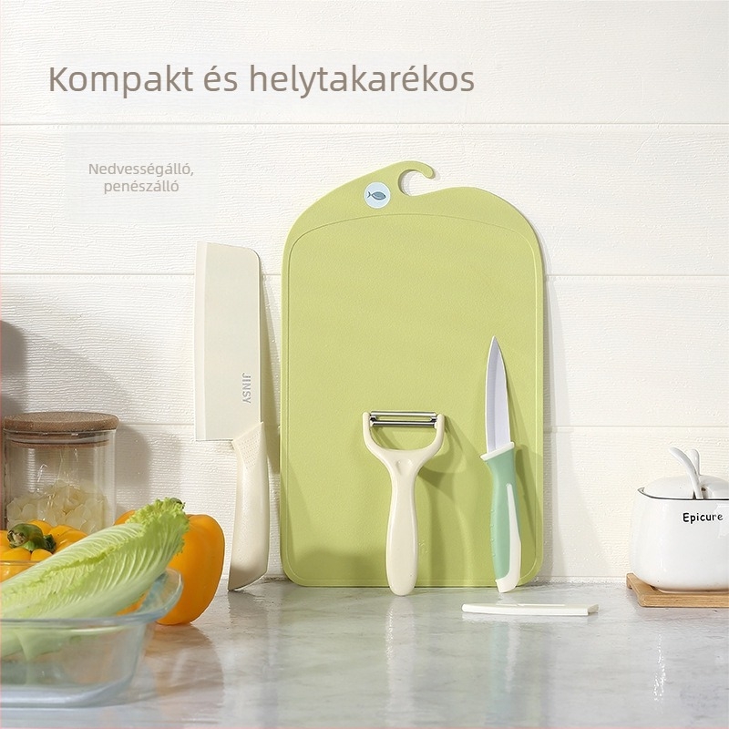 Élelmiszer-minőségű műanyag vágódeszka, kétoldalas, otthoni használatra