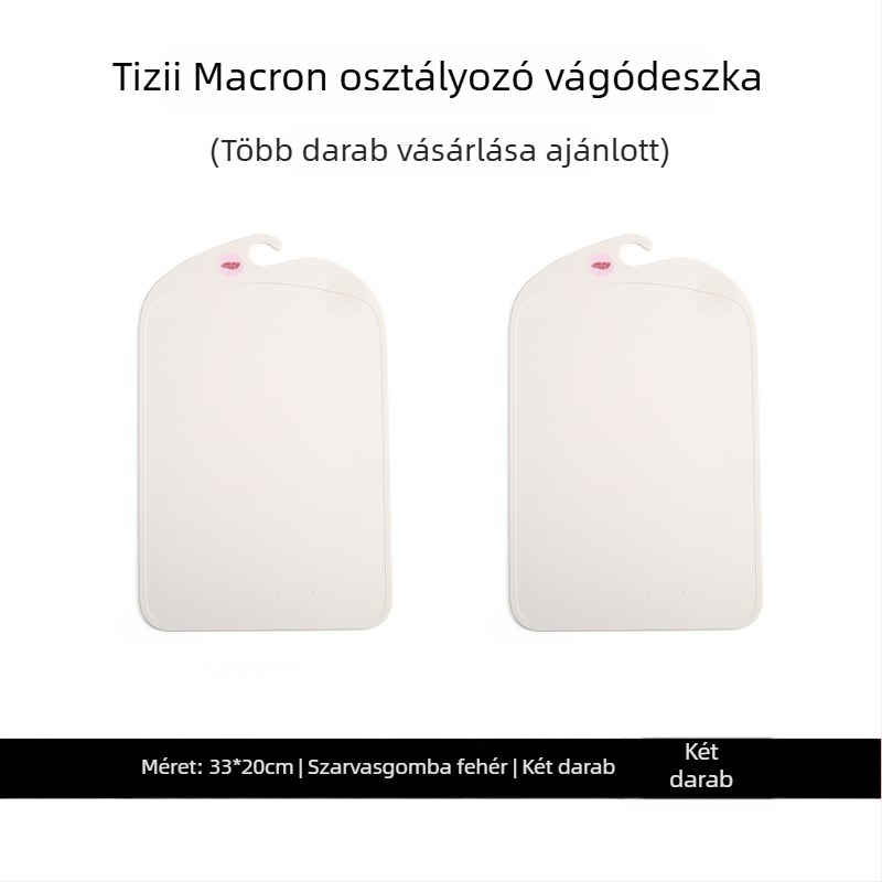 Élelmiszer-minőségű műanyag vágódeszka, kétoldalas, otthoni használatra