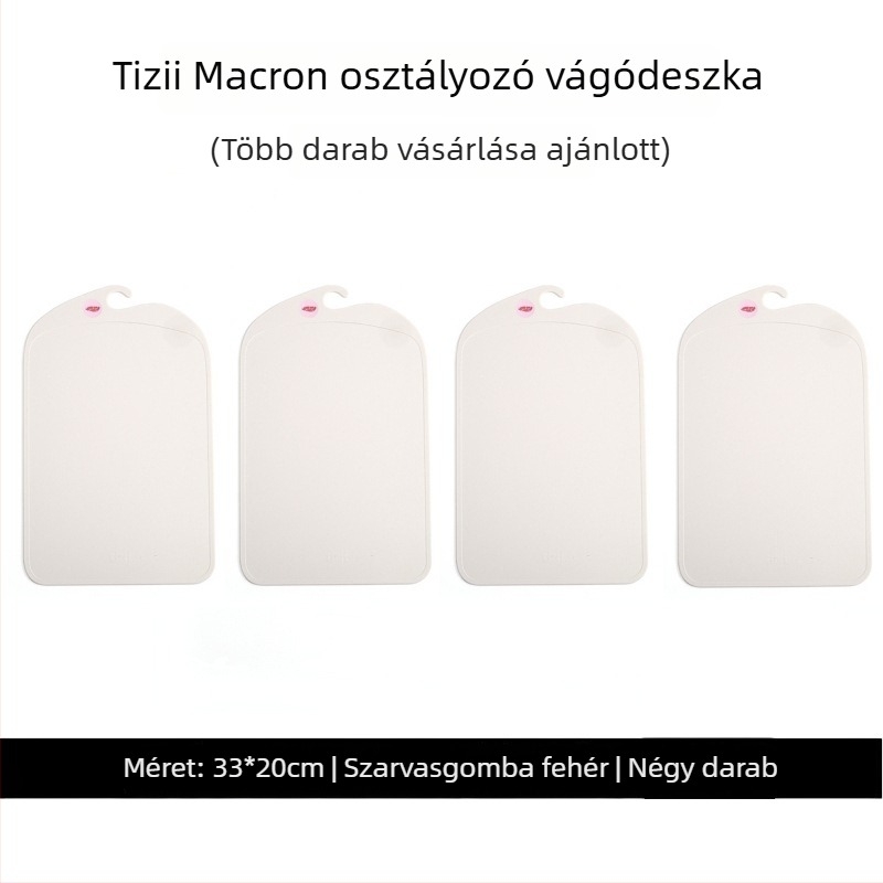 Élelmiszer-minőségű műanyag vágódeszka, kétoldalas, otthoni használatra