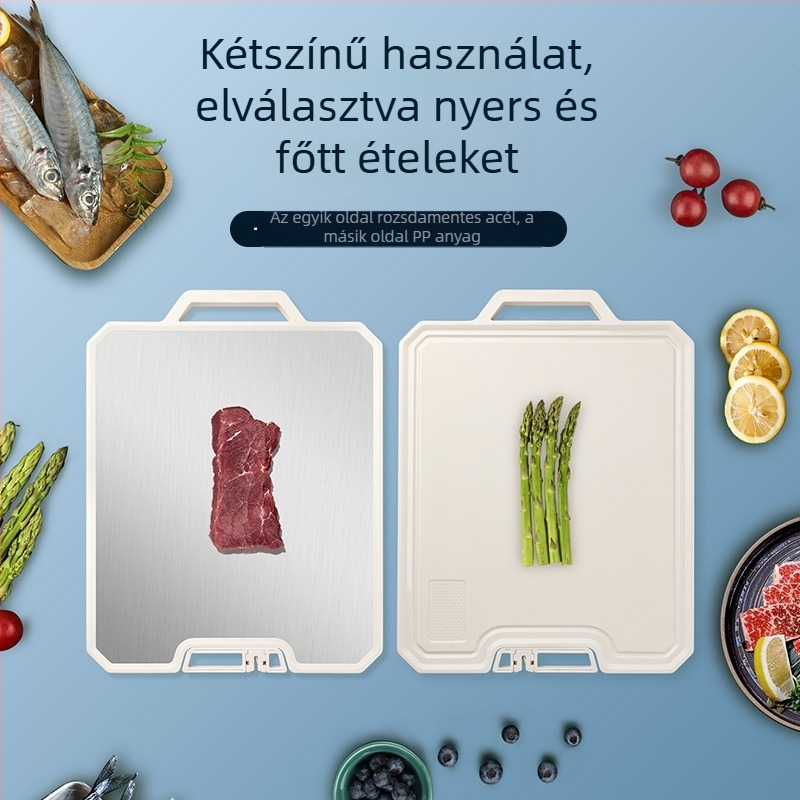 Shuangshihui rozsdamentes acélból készült kompozit vágódeszka, álló kivitel, kétoldalas PE felülettel