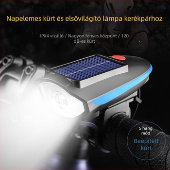 Yuuisd Joyue Napelemes USB-töltésű kerékpár elsőfénye, MTB éjszakai használathoz