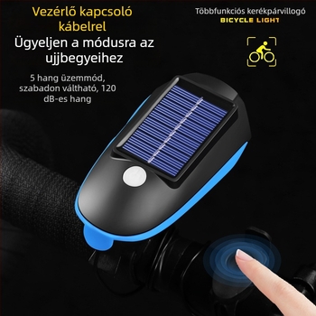 Yuuisd Joyue Napelemes USB-töltésű kerékpár elsőfénye, MTB éjszakai használathoz
