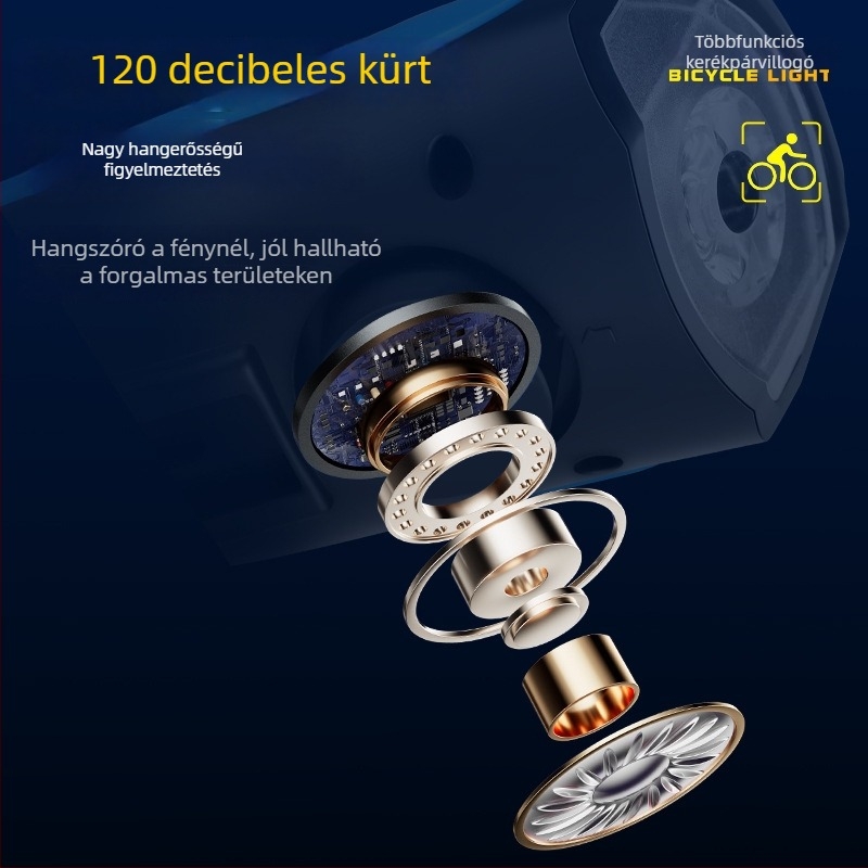 Yuuisd Joyue Napelemes USB-töltésű kerékpár elsőfénye, MTB éjszakai használathoz