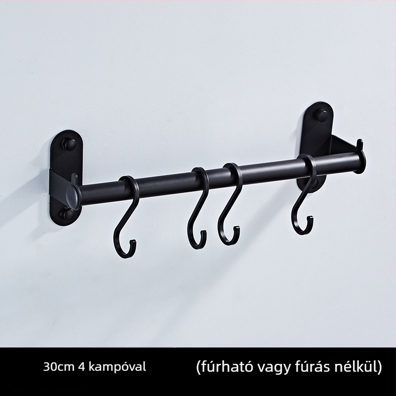 Űr-alumínium konyhai kör függő rúd – többfunkciós, telepítés nélkül, falra szerelhető tároló, modern minimalista stílus