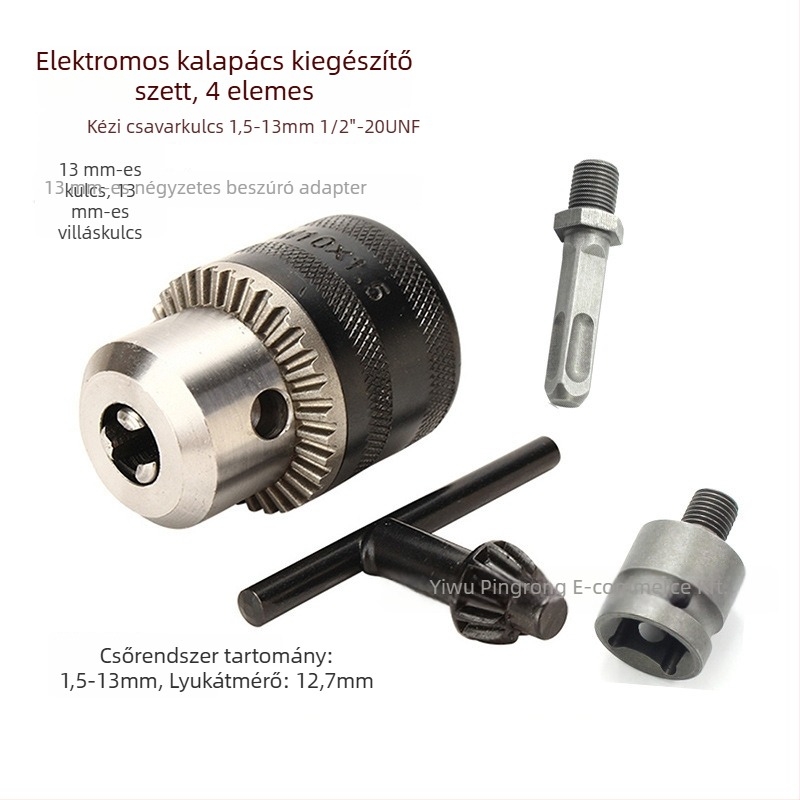 Réz fúrótok-adapter ütvefúróhoz, négyszögletes és kerek szárú