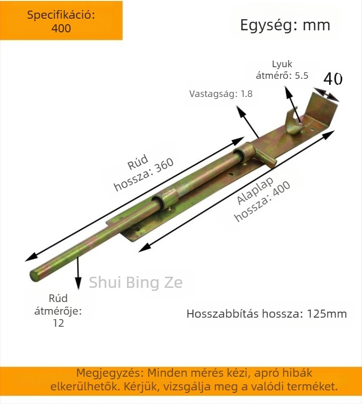 Ajtó pillangózár, cinkötvözet, hegesztett csapszerkezet