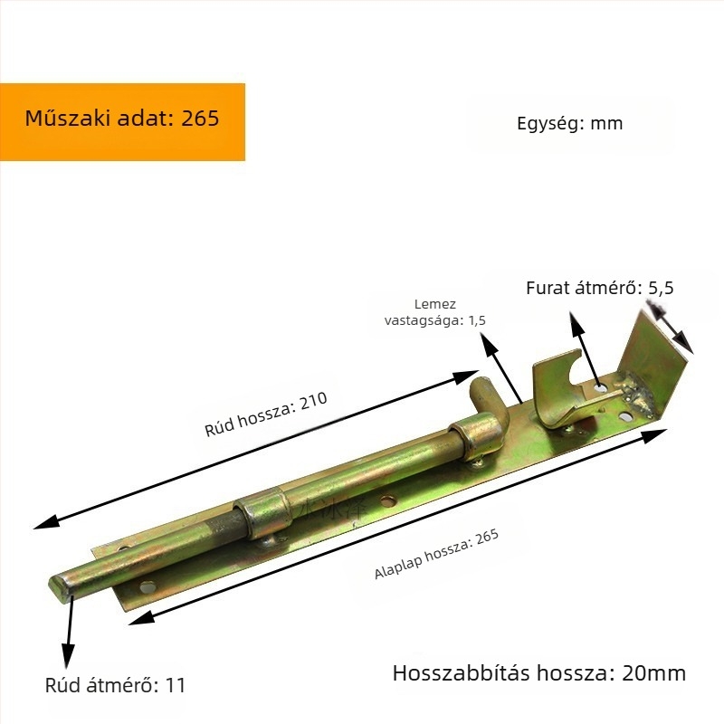 Ajtó pillangózár, cinkötvözet, hegesztett csapszerkezet